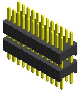 AP395Y 1.27x2.54mm Board Spacer Dual Row Straight Dip Type 